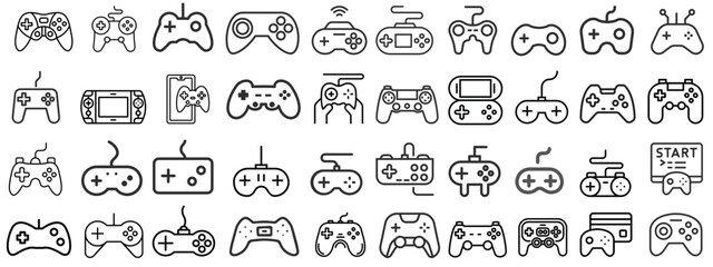 Set of Gamepad icon.Video game controller icon with editable stroke. © NDMarketing
