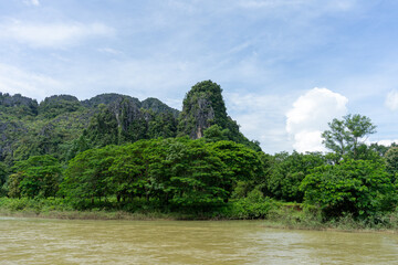 Due to the rainy season, the waters of the Mekong River increased