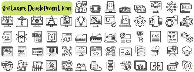 Set of software development icons