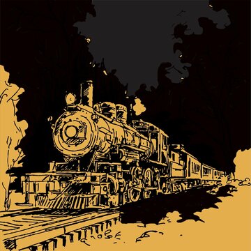 train transportation vintage for poster and banner deign print