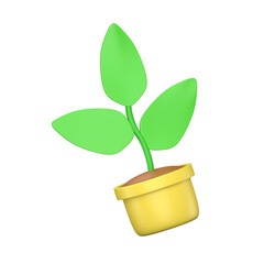 Plants Icon 3D Illustration PNG High Resolution