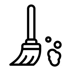 broom line icon