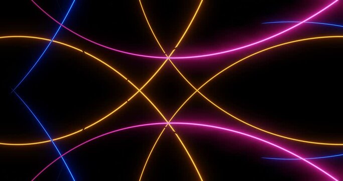 3d render with bright neon colorful arches