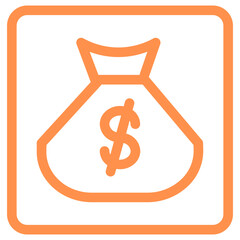 bag rich treasure outline icon