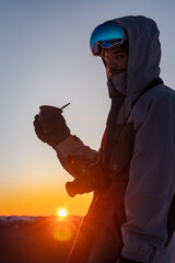 silhouette of a person at sunrise