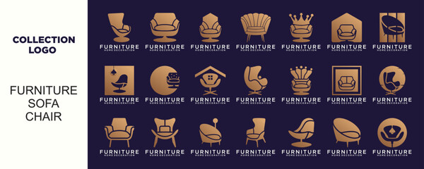 a collection of logo designs for furniture, sofas, chairs, home furnishings