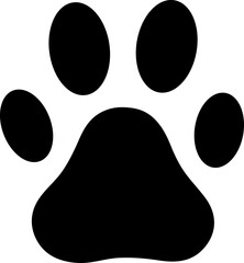 Animal paw print vector icon. Dog footprint trail sign. Pet foot shape mark symbol..eps