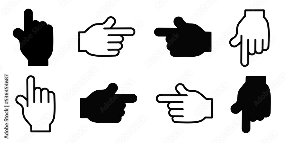 Fototapete computer mouse icon pointer pointer. clicking cursor, pointing hand clicking cursor.