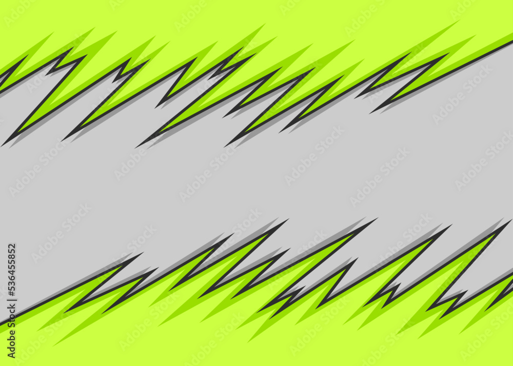 Poster abstract background with green gradient spikes pattern and with some copy space area