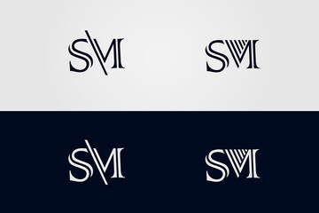 modern logo design consisting of letters s and m
