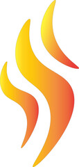 Fire flames on a white background.