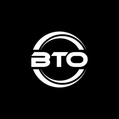 BTO letter logo design with black background in illustrator, vector logo modern alphabet font overlap style. calligraphy designs for logo, Poster, Invitation, etc.