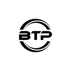 BTP letter logo design with white background in illustrator, vector logo modern alphabet font overlap style. calligraphy designs for logo, Poster, Invitation, etc.