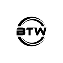 Fotobehang BTW letter logo design with white background in illustrator, vector logo modern alphabet font overlap style. calligraphy designs for logo, Poster, Invitation, etc. © Aftab