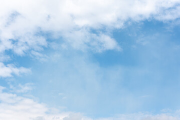 Amazingly clear sky clouds contrast with the blue sky. white clouds, and blue sky.