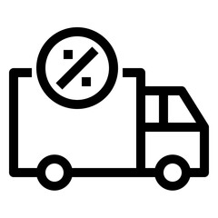 Icon Delivery Car With Style Outline