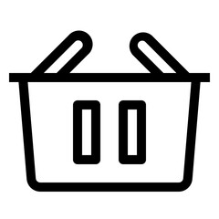 Icon Shopping Basket With Style Outline