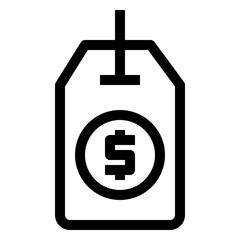 Icon Price Tag With Style Outline
