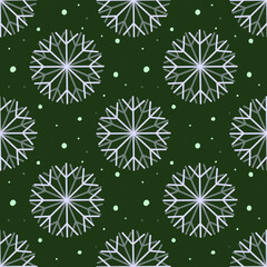 seamless snowflakes  pattern