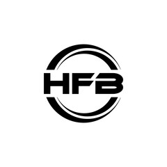 HFB letter logo design with white background in illustrator, vector logo modern alphabet font overlap style. calligraphy designs for logo, Poster, Invitation, etc.