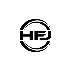 HFJ letter logo design with white background in illustrator, vector logo modern alphabet font overlap style. calligraphy designs for logo, Poster, Invitation, etc.