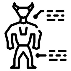 boss monster simple line icon