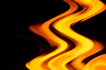 Red and orange waves of fire on black background