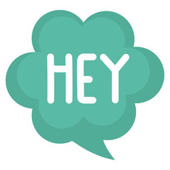 speech bubble with hey lettering