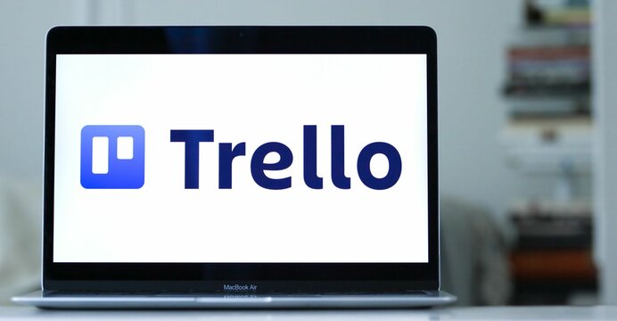 Logo of Trello, a web-based Kanban list-making and productivity app developed by Atlassian