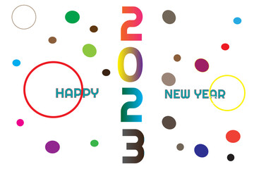 Background happy new year 2023 and icon circle.