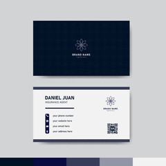 Blue and white business identity card template concept