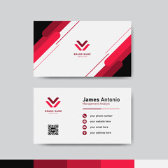 Red and white business identity card template concept