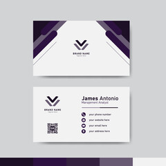 Purple and white business identity card template concept