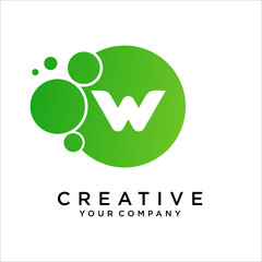 W Letter With Dots logo design template vector