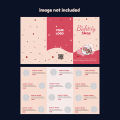 food menu template vector design for bakery