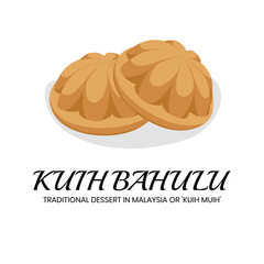 Vector illustration Malaysian delicious cake Kuih Bahulu'. Famous breakfast at Malaysia.