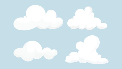 Clouds hand draw set vector on blue background  , Vector illustration EPS 10