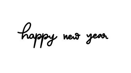Happy new year handwritten calligraphy isolated on white background, Flat Modern design, illustration Vector EPS 10