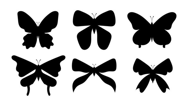 Butterfly shadow is white color isolated on white background ,Vector illustration EPS 10