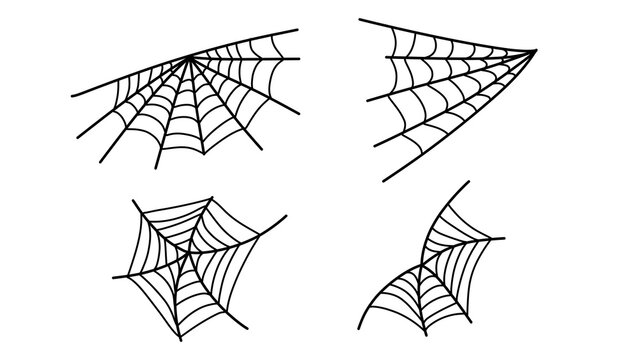 Spider web set vector ,isolated on white background , illustration EPS 10 