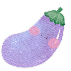 cute vegetable eggplant emotion.