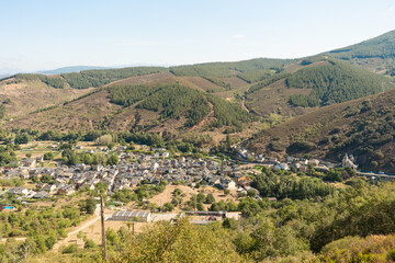 Obraz premium Aerial views of a rural town in Spain