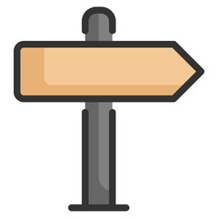 Fototapeta premium signboard arrow filled outline icon