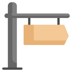 arrow signboard flat icon