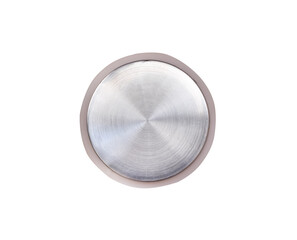 Silver metal texture in circle shape isolated on white background ,clipping path