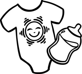 Baby Child Care Line Art Vector Illustration