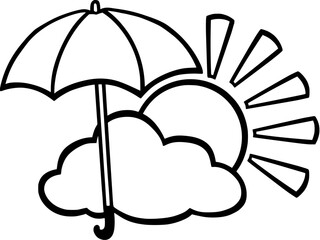 Weather Forecast Line Art Vector Illustration
