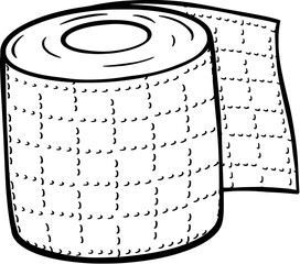Tissue Roll Line Art Vector Illustration