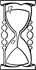 Hourglass Sand Timer Line Art Vector Illustration