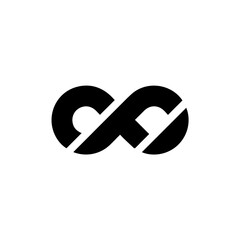 the letters CF. vector logo monogram alphabet minimalist design	